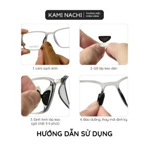 Bộ 2 miếng đệm mũi silicon hình đuôi cá có mặt dán keo cho kính