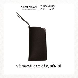 Ví da đựng kính kèm dây đeo cổ tiện lợi, thời trang, an toàn