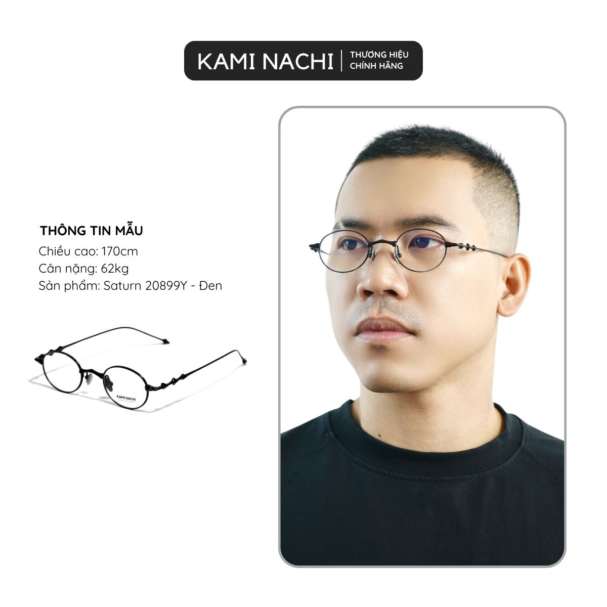Gọng kính oval Thập Niên Ánh Sáng phiên bản Saturn chất liệu Titanium mã 20899Y KAMI NACHI